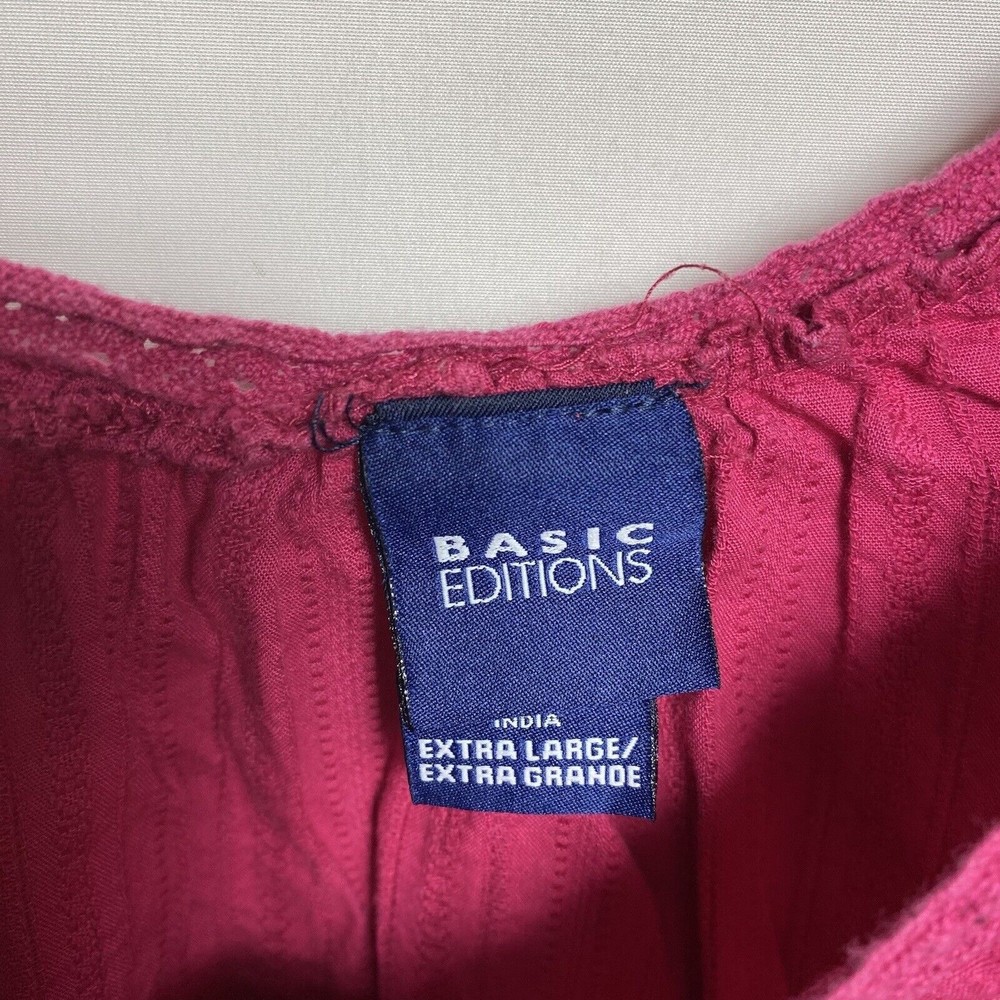 basic editions women sleeveless Top Size XL Pink - Picture 3 of 3